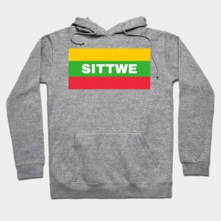 Sittwe City in Myanmar Flag Colors Hoodie